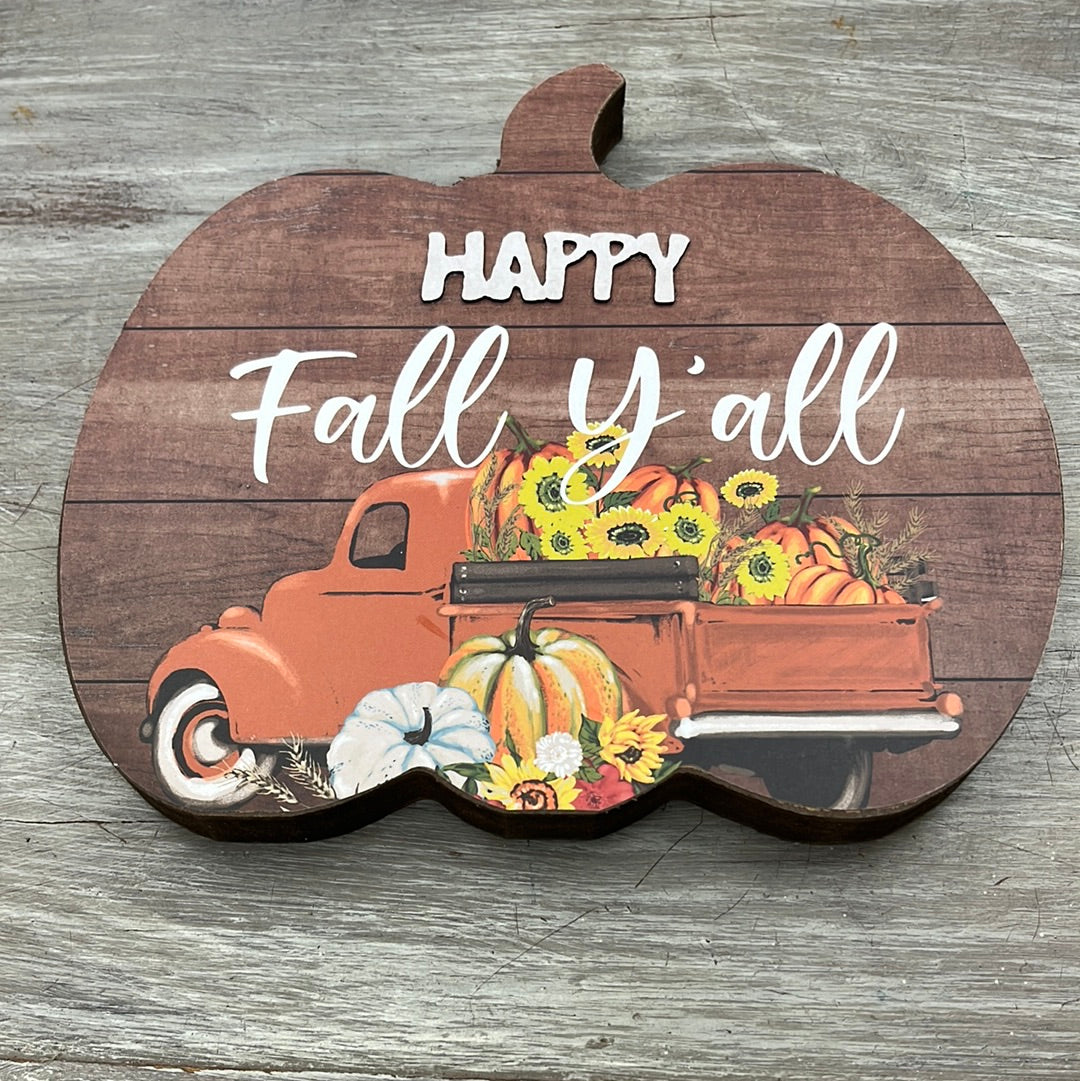 Happy Fall Pumpkin Plaque