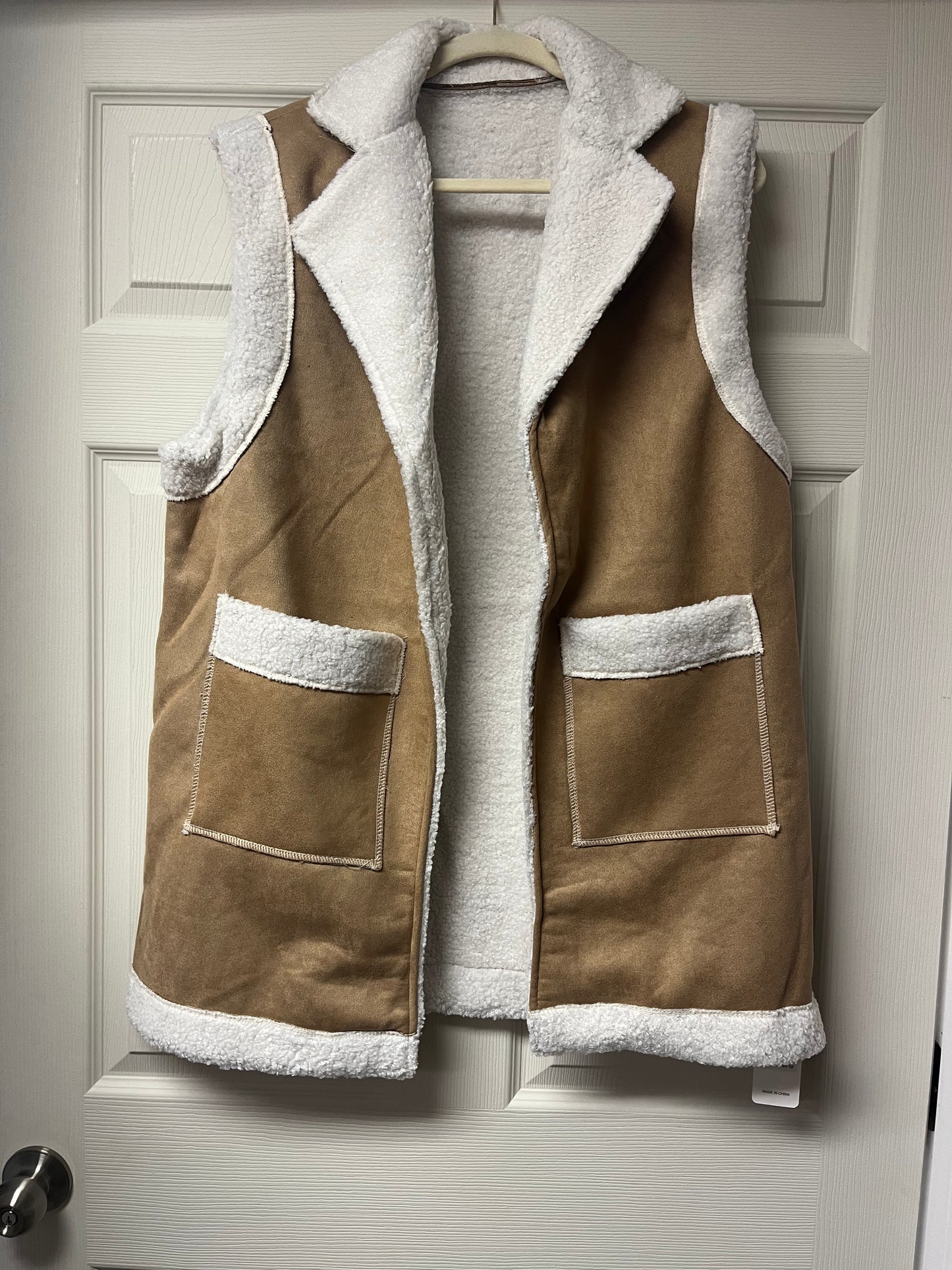 Suede Sherpa Vest