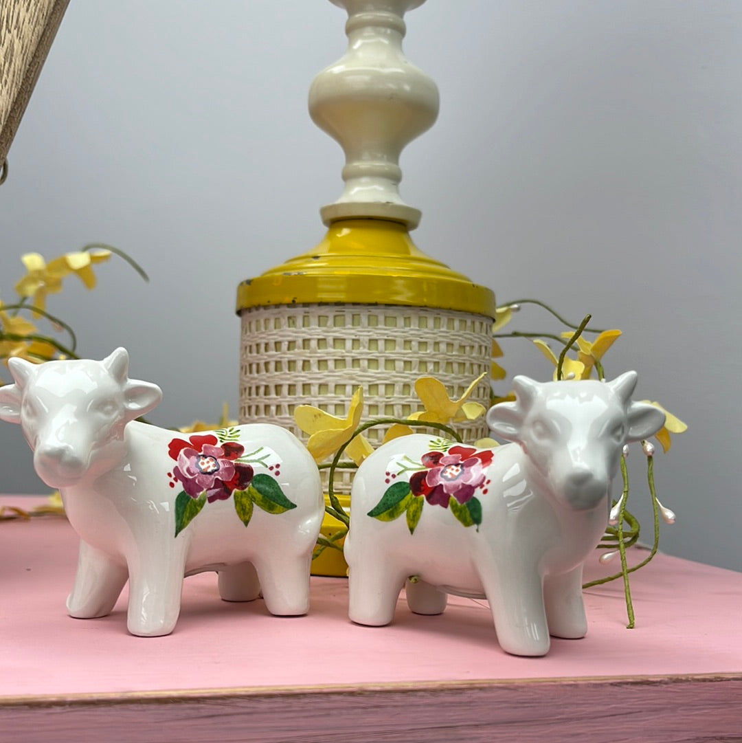 Floral Cow S & P Shaker