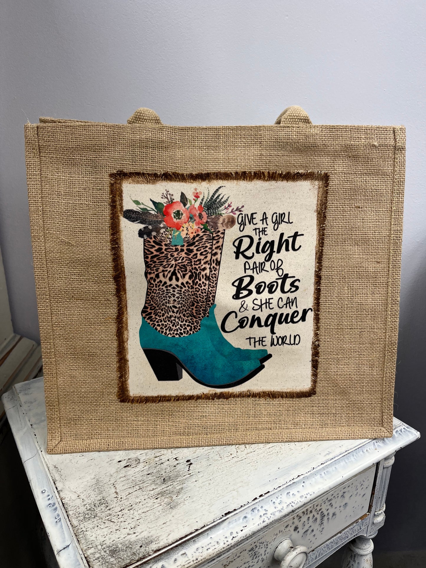 Burlap Tote Bag