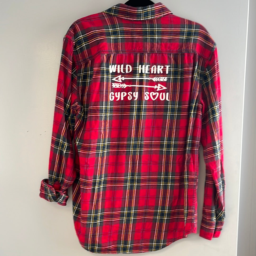 Custom Flannel: Wild Heart Gypsy Soul