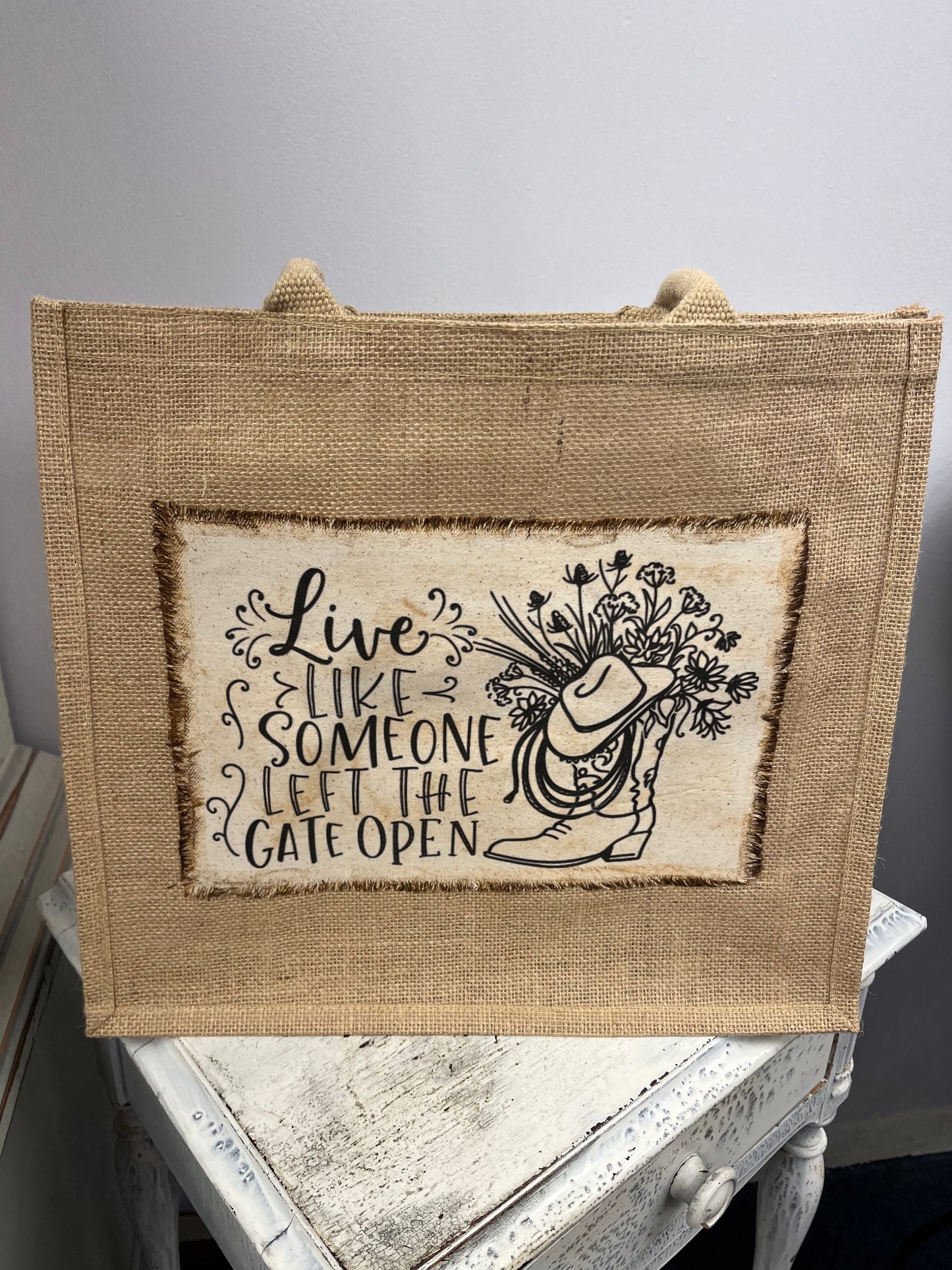 Burlap Tote Bag