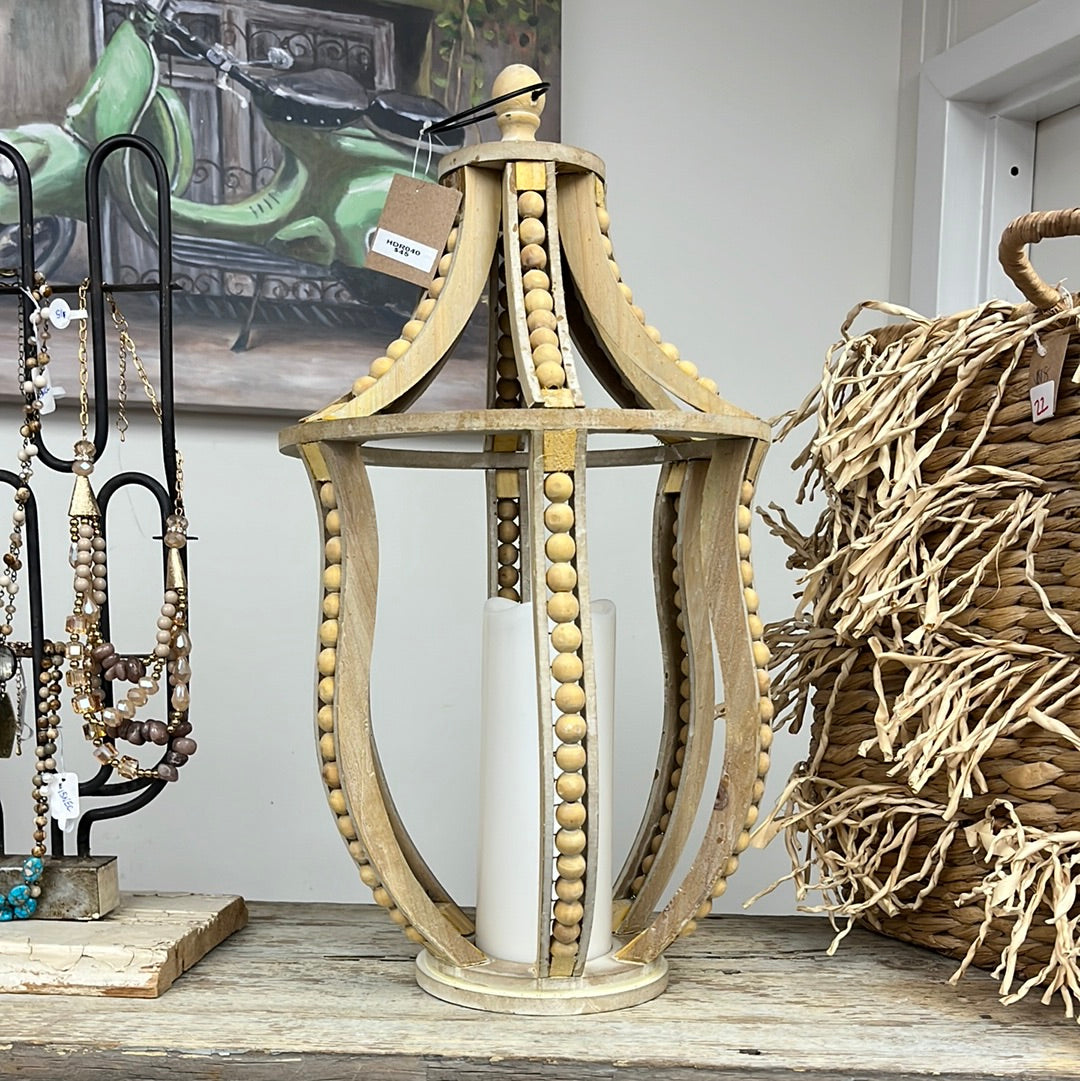 Wood Bead Lantern