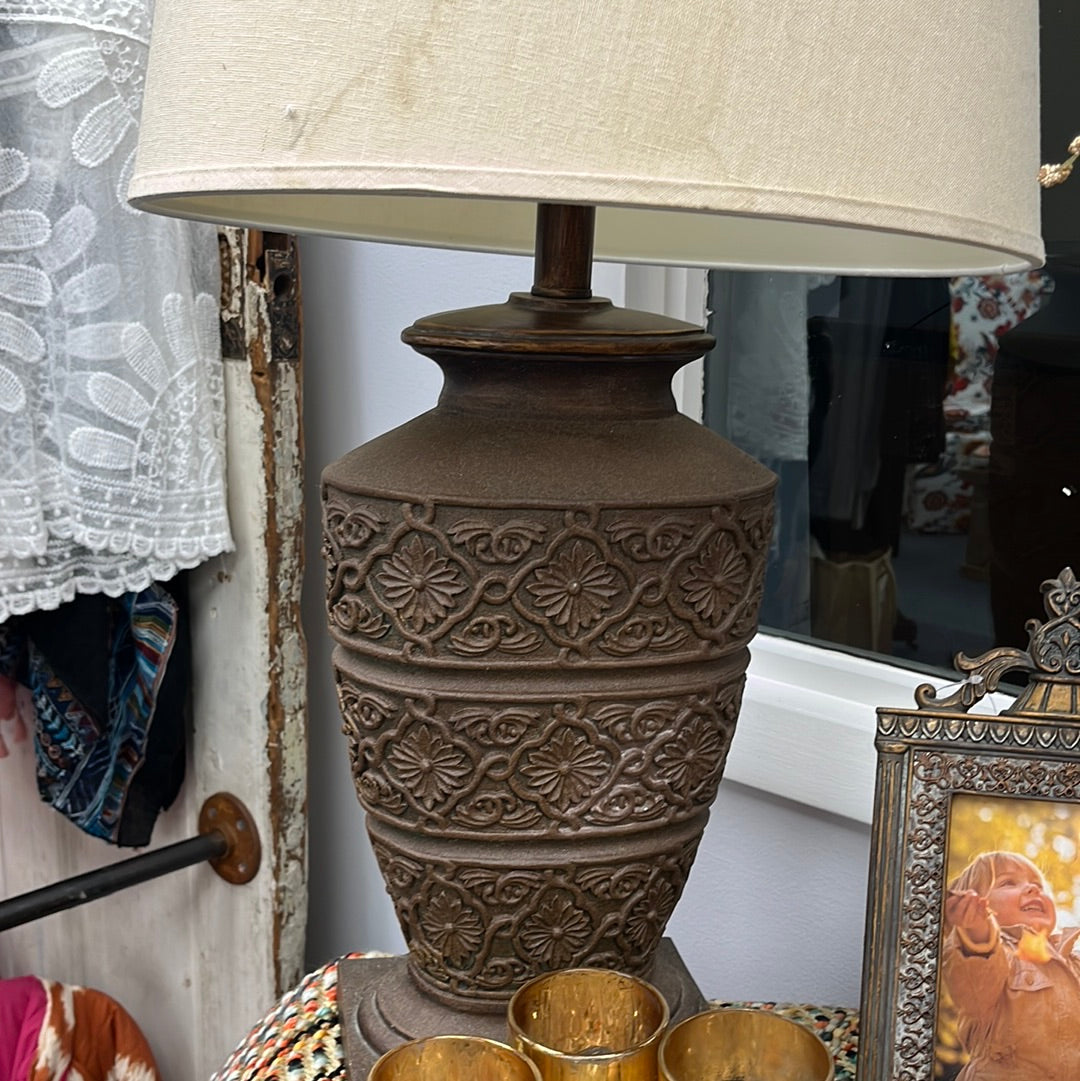 Brown Floral Lamp