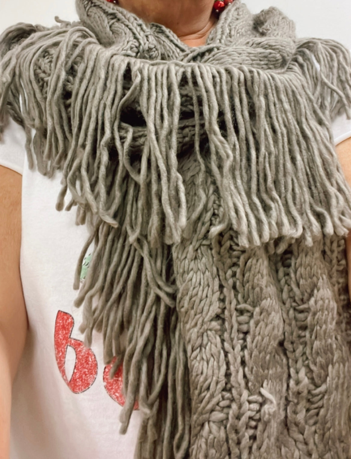 Fringe Knit Scarf