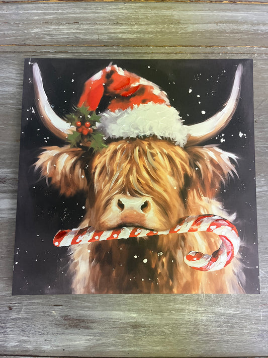 Christmas Cow Canvas