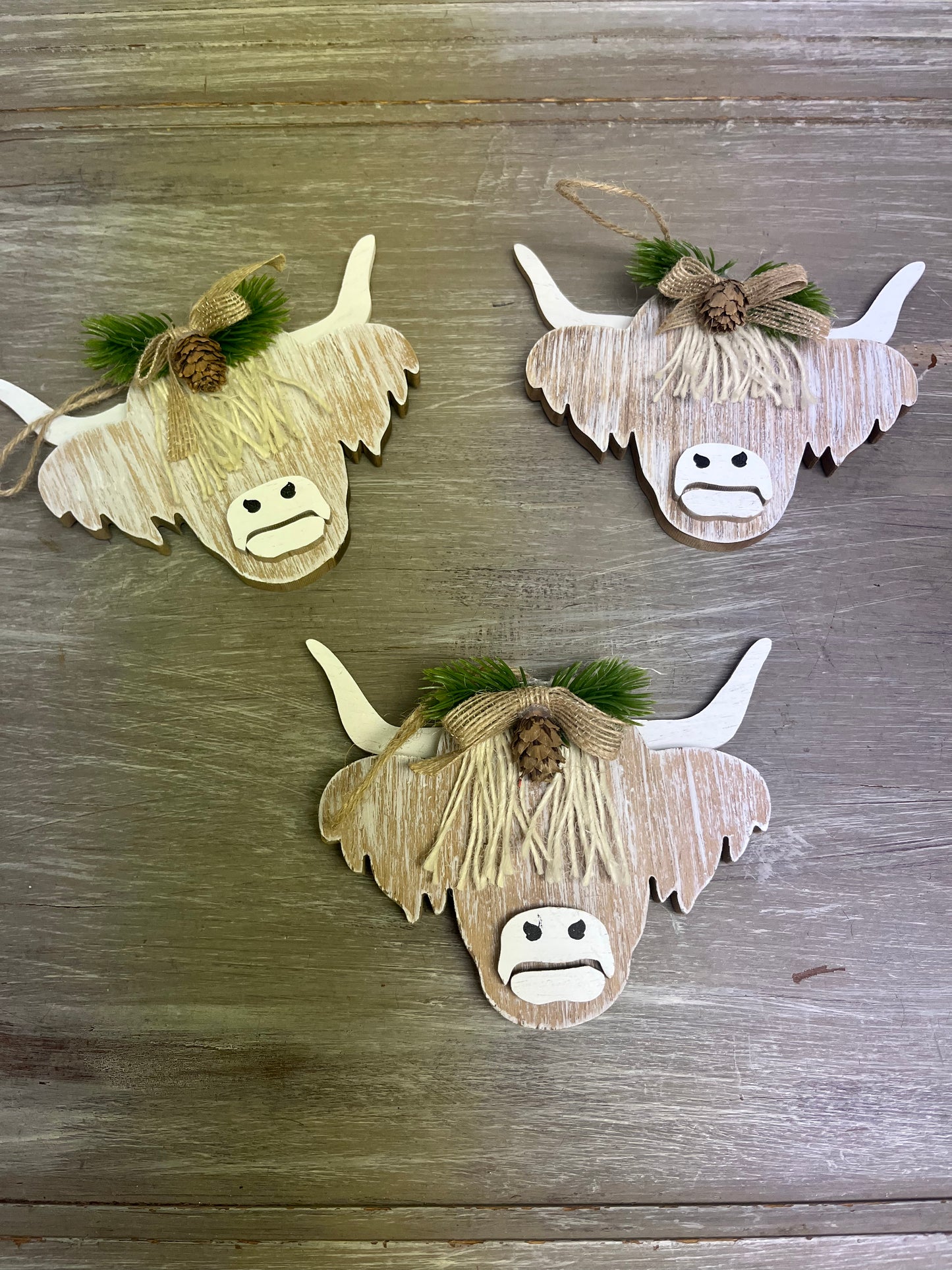 Wood Cow Ornament