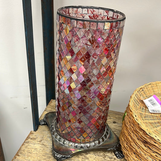Chipped Glass Candle Holder