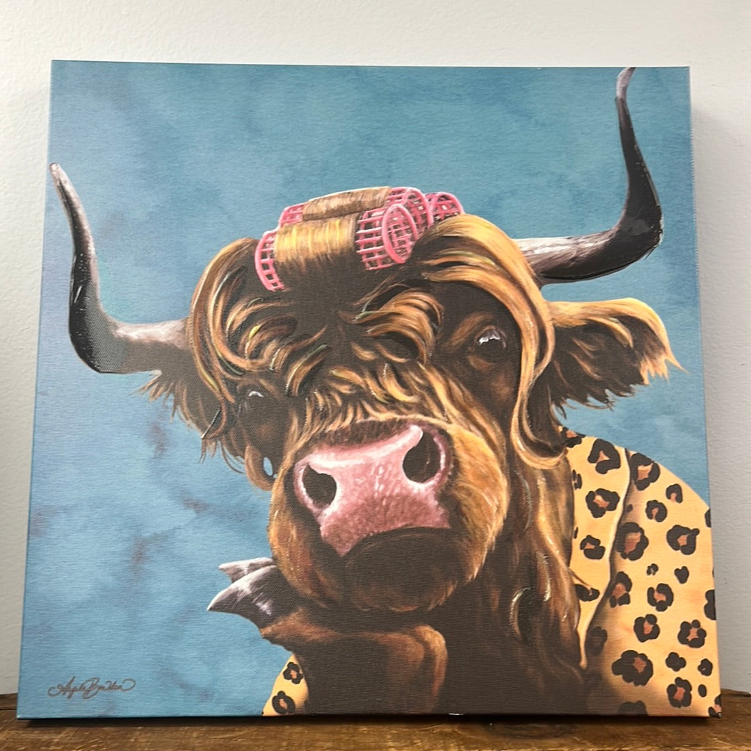 Cow & Curlers Canvas