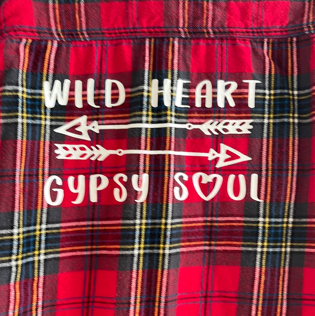 Custom Flannel: Wild Heart Gypsy Soul