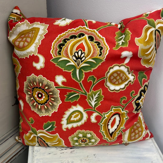 Coral Paisley Pillow